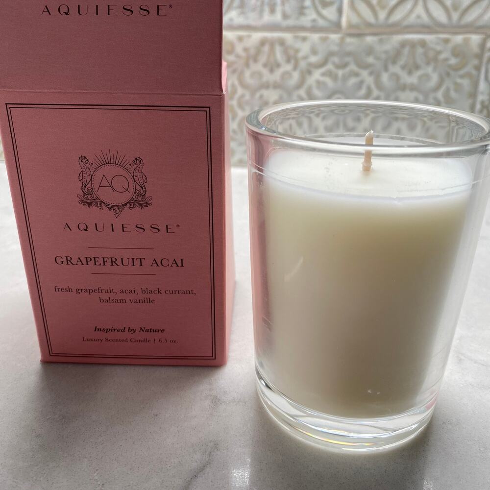 Aquiesse Luxury Soy Candle | 6.5 oz | White Grapefruit Acai Scent | NEW